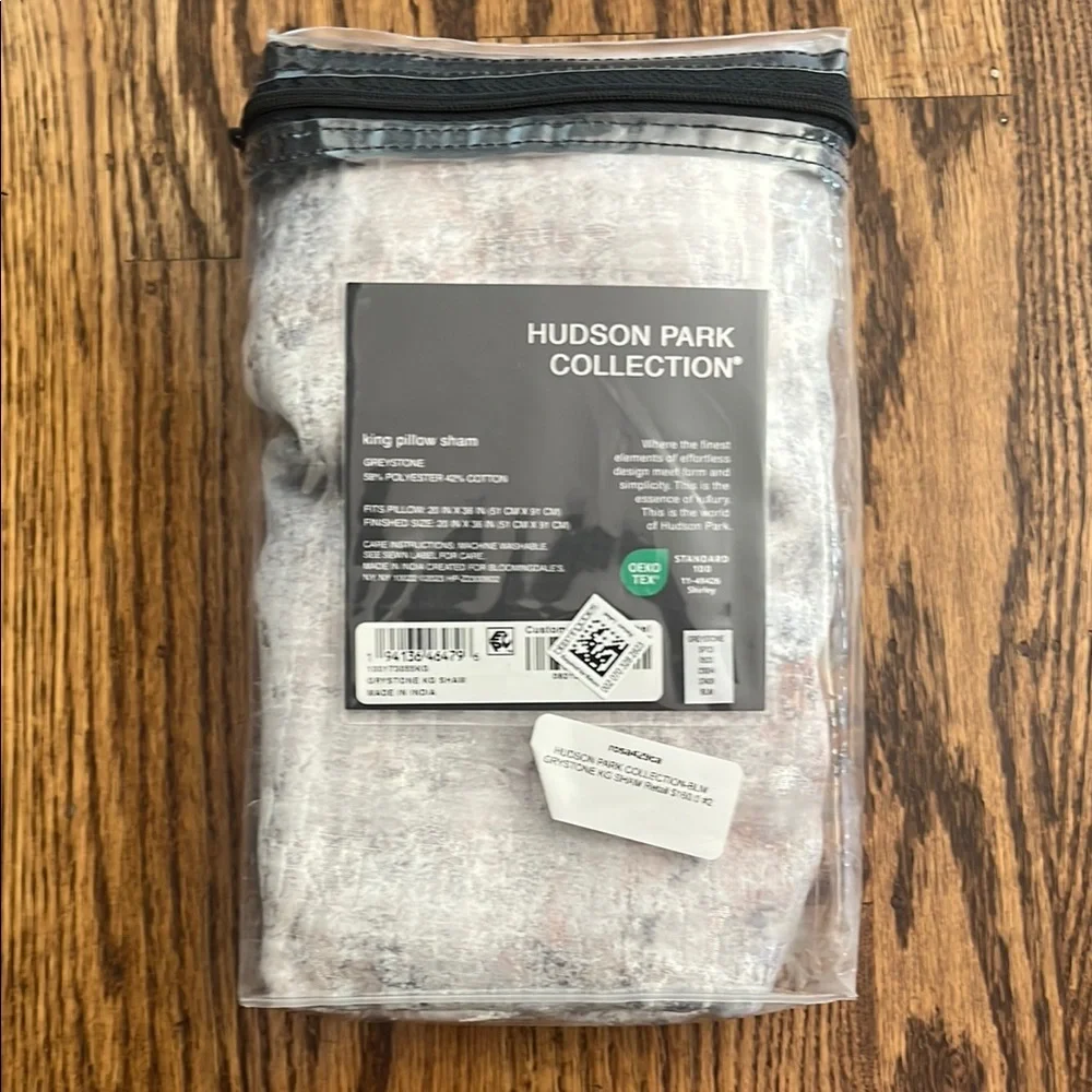 Hudson Gray Velvet King Pillow Sham NEW